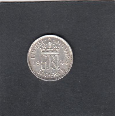 Beschrijving: 6 Pence GEORGIUS VI